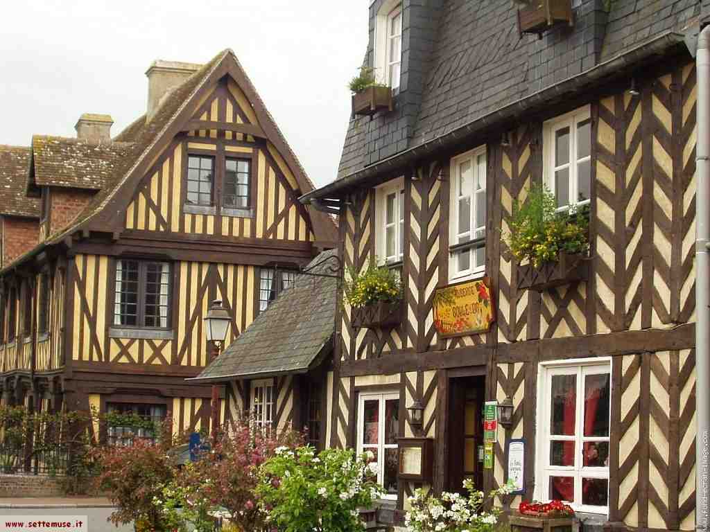 foto, francia, normandia, colombages